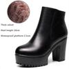 Genuine Leather Autumn Winter Women Boots Shoes Warm Ankle Boots Female Thick Heel Boots Women Platform High Heels Shoes