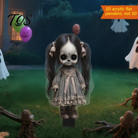 Weather Resistant Yard Decor Halloween Scarecrow Garden Stake, 2D Flat Creepy Zombie Ornament, Spooky Doll Waterproof Signs Decoration, Scary Art Sign