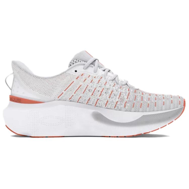 Under Armour Men's Infinite Elite HOVR Running Shoes White Halo Gray Flare Orange 3027189-104
