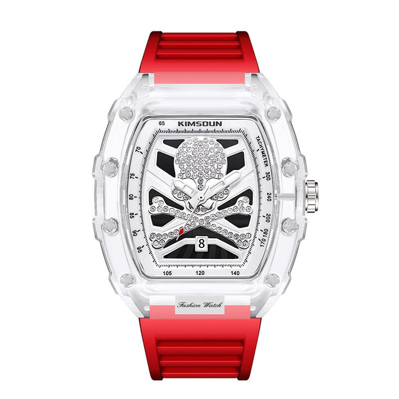 KIMSDUN New Watch Men's Barrel Skeleton Watch Transparent Fashion Personality Quartz Watch Men's Watch