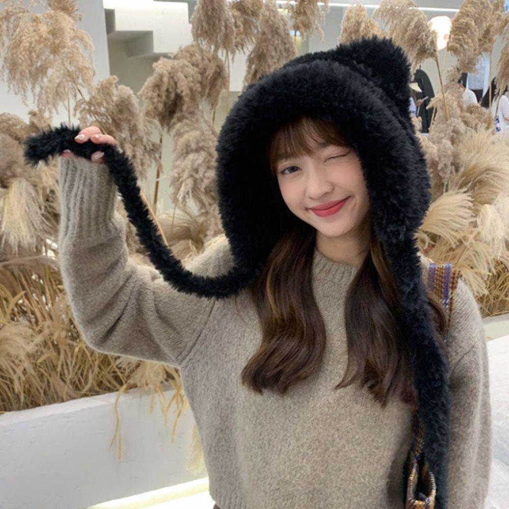 Шерстяная зимняя шапка с милыми медвежьими ушками, велосипедная шапка, модная панама для женщин