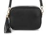 Women's Leather Messenger Bag With Fringe, Rectangular, Italian Gray Leather, P14