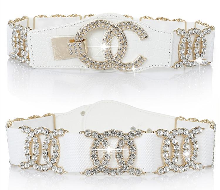 Женский эластичный пояс, модные аксессуары, декоративная резинка на талии, женский ремень со стразами, модный и универсальный