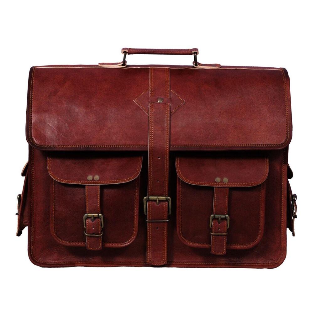 Женская винтажная коричневая сумка из натуральной кожи ручной работы, мужская сумка-мессенджер, сумка для ноутбука