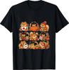 Pomeranian Cute Autumn Pumpkin and Fall Leaves Art T-Shirt