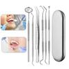 6-piece setSteel Dentist Clean Tools Dental Mirror Double Probe Sickle Hoe Tooth Cleaner Dental Tool Tooth Care Tool Kit