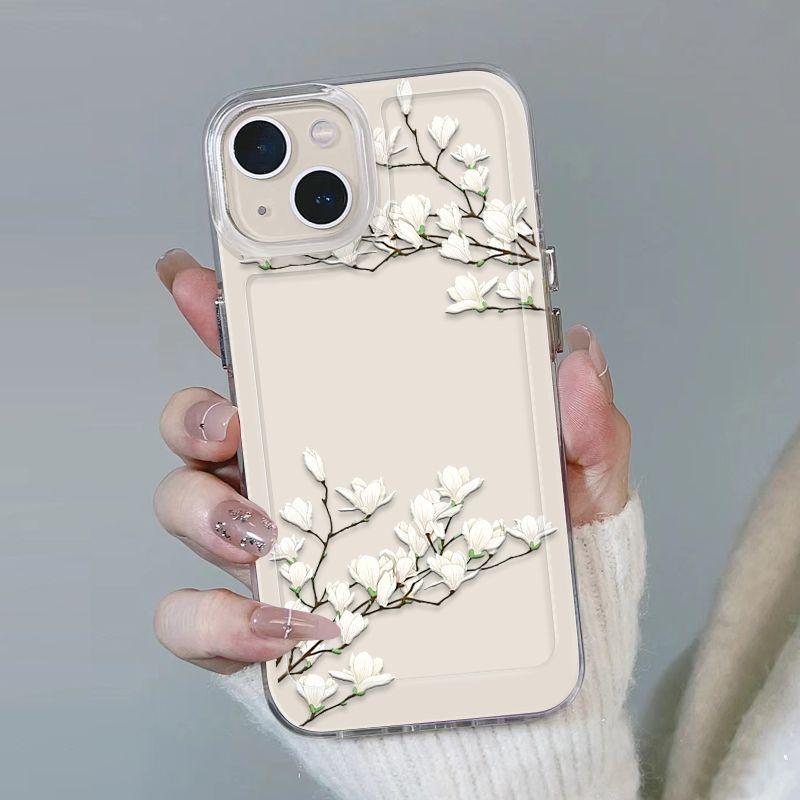 Ins цветок подходит для чехла на телефон iPhone15 14pro Apple 13 прозрачный 12 женский xsmaxxr защита от отпечатков пальцев