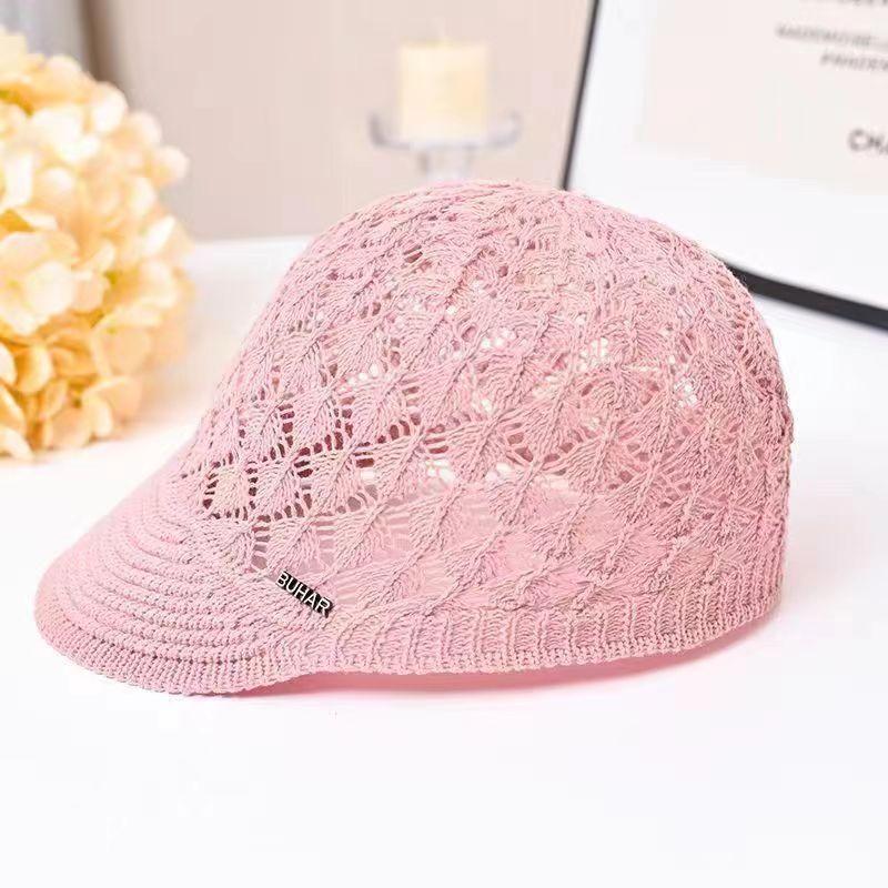 Hat for Women Spring and Summer Duckbill Cap Design Hollowed Out Big Head Circumference Women's Ice Silk Hat, Bailey Hat