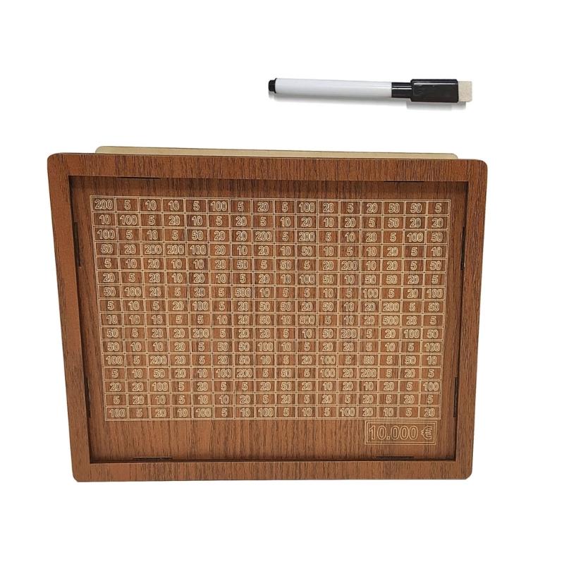 Saving Money Goal Counter Money Savings Targets and Number Wooden Money Box