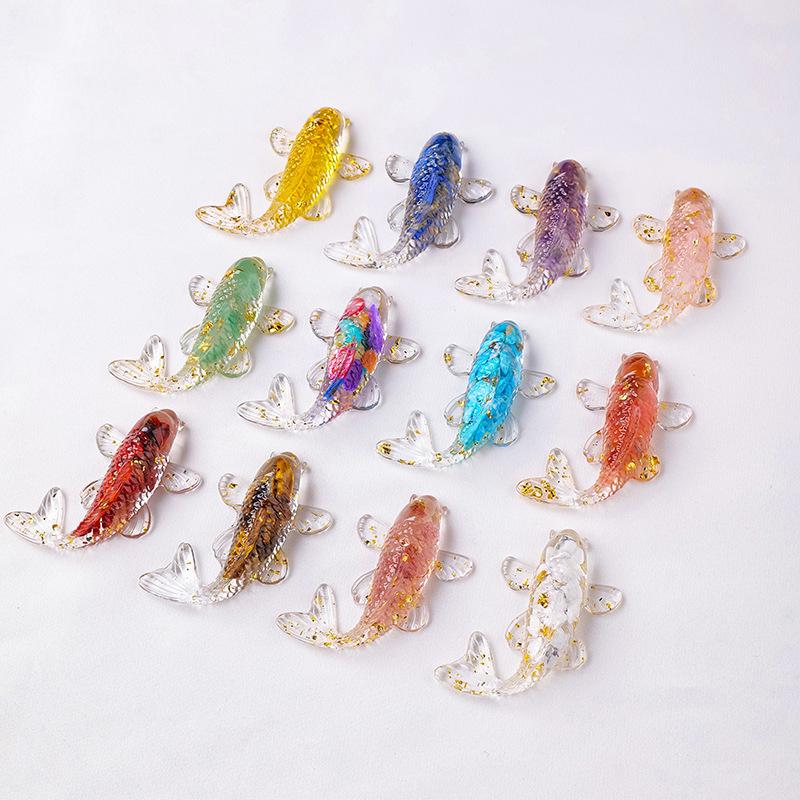 Каменная Галька Фигурка Счастливый Карп Кои Смола Мини Кварц Фантазийная Статуэтка Карпа Домашний Декор Настольное Украшение Подарок