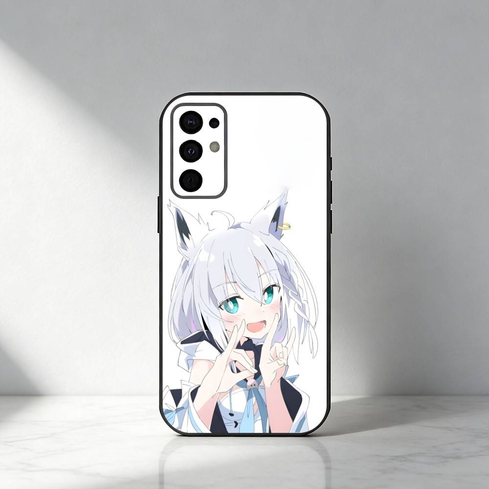 HOLO Shirakami Fubuki Phone Case For Samsung S25,S24,S21,S22,S23,S30,Ultra,S20,Plus,Fe,Note,5G Black Cover
