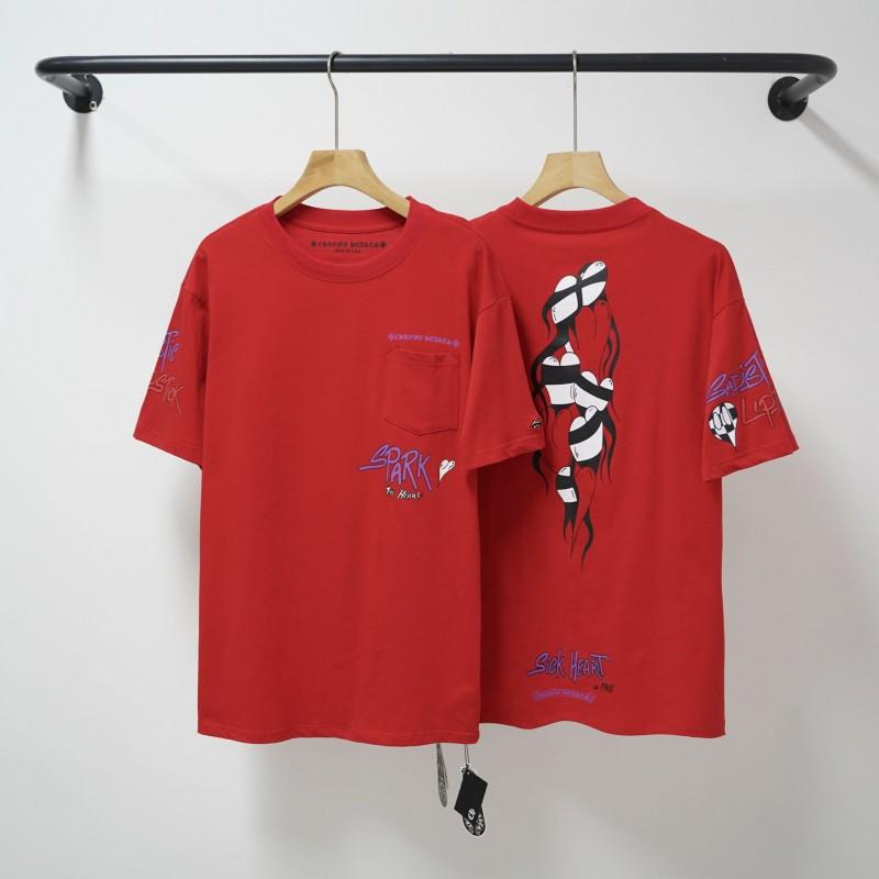 Unisex Cotton T-Shirt With Embroidered Cross Sanskrit Print Loose Fit Short Sleeve Tee
