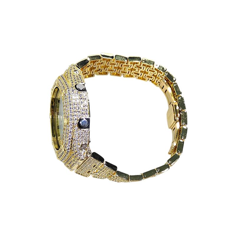 CASIO Customized watch modified series gold full diamond oak copper zircon gold flash diamond GA-2100-1A(Watch3-GaiZhuang-HuangJinManZuanXiang)