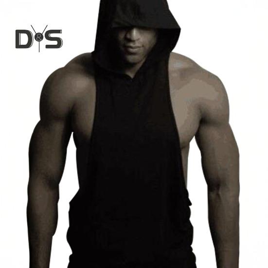 Мужской жилет с капюшоном, без рукавов, однотонный летний свитшот, свободный крой, дышащая ткань, спортивный жилет