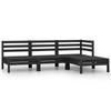 Day and Night - Day and Night Garden Furniture Set 4 Pieces Solid Black Pine Wood