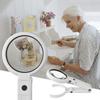 5X/10X Handheld Desk Magnifier with LED Light and Stand USB Powered Illuminated Magnifying Glass
