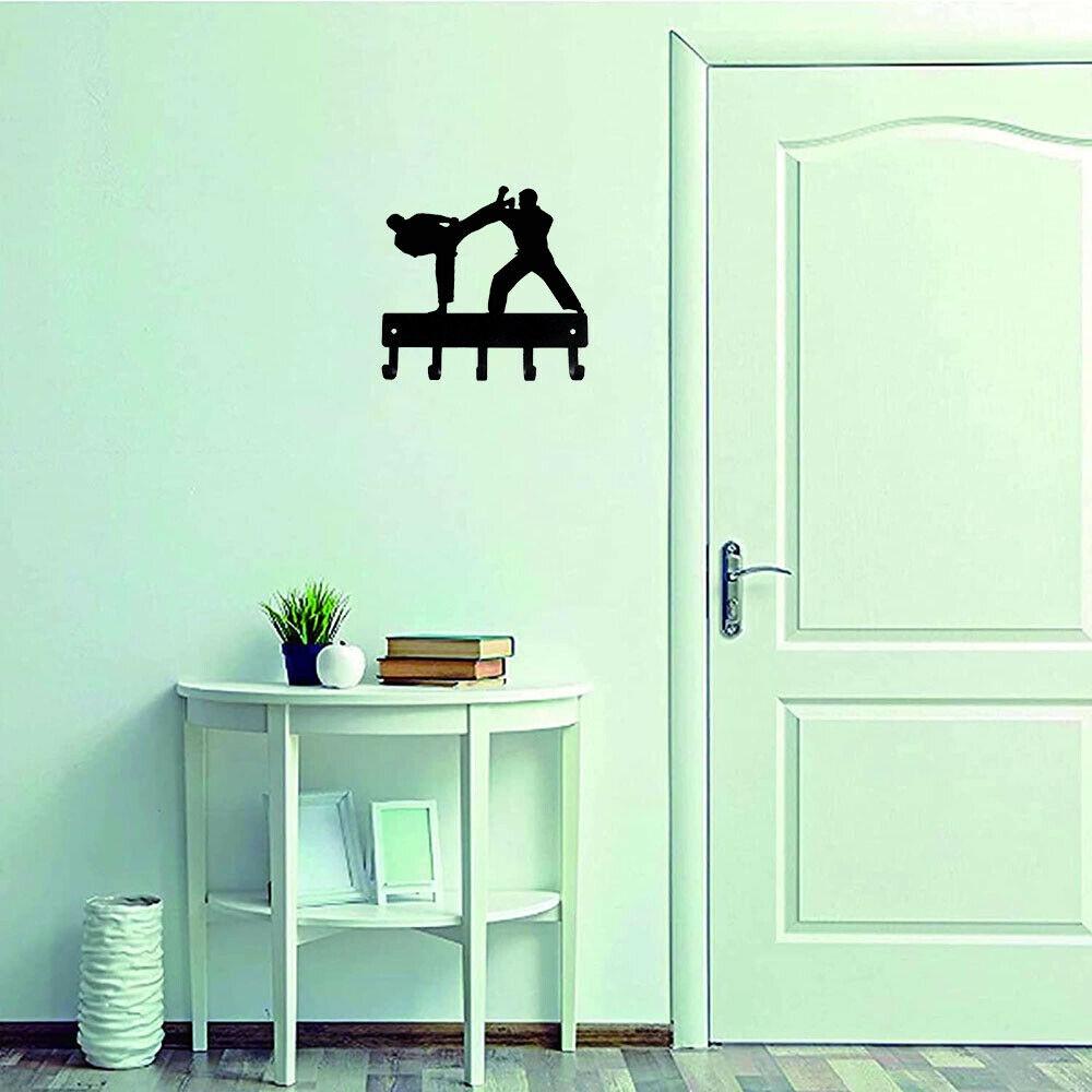 Держатель для ключей для спарринга каратэ, шестидюймовая металлическая настенная вешалка для полотенец, держатель для ключей для спарринга каратэ, шестидюймовая металлическая настенная вешалка для полотенец