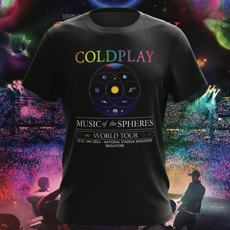 Футболки Cold-play Music of The Spheres World Tour 2025 Футболки из хлопка Тяжелая футболка с графическим принтом Mental Fashion Футболки с коротким рукавом унисекс