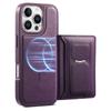 CASENEO For iPhone 16 Pro Max Detachable Magnetic Phone Case with Card Holder Kickstand TPU PU Leather PC Phone Cover Compatible with MagSafe