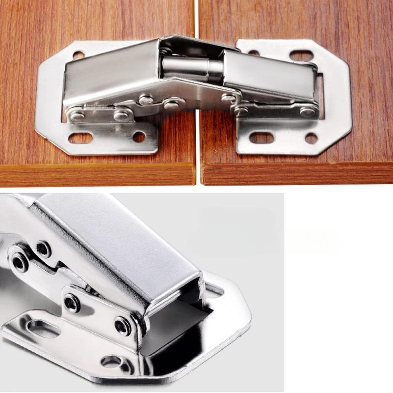90-градусные стальные петли для шкафов, не требующие сверления отверстий, гидравлический амортизатор, петли для кухонных шкафов, мебельная фурнитура