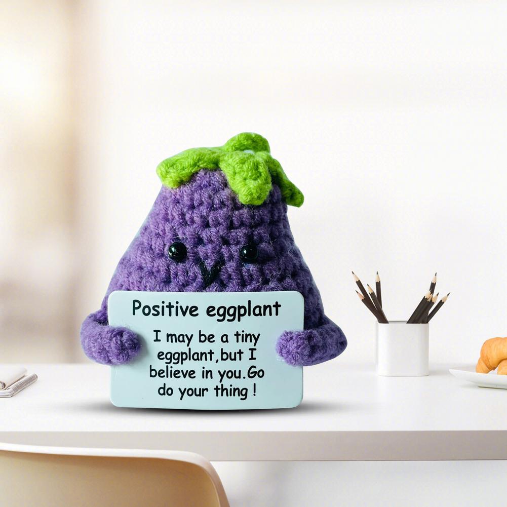 Mini Positive Potatoes with Positive Card Creative Potato Dolls Inspirational Crochet Dolls Home Room Party Decoration