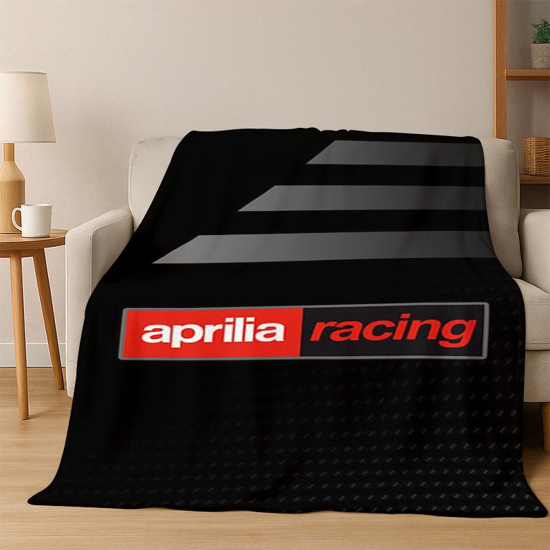 Racing Car Aprilia Logo Moto Flannel Blanket Soft Warm Blanket Throw Blanket for Bedroom Living Room Bed Travel Picnic Gift
