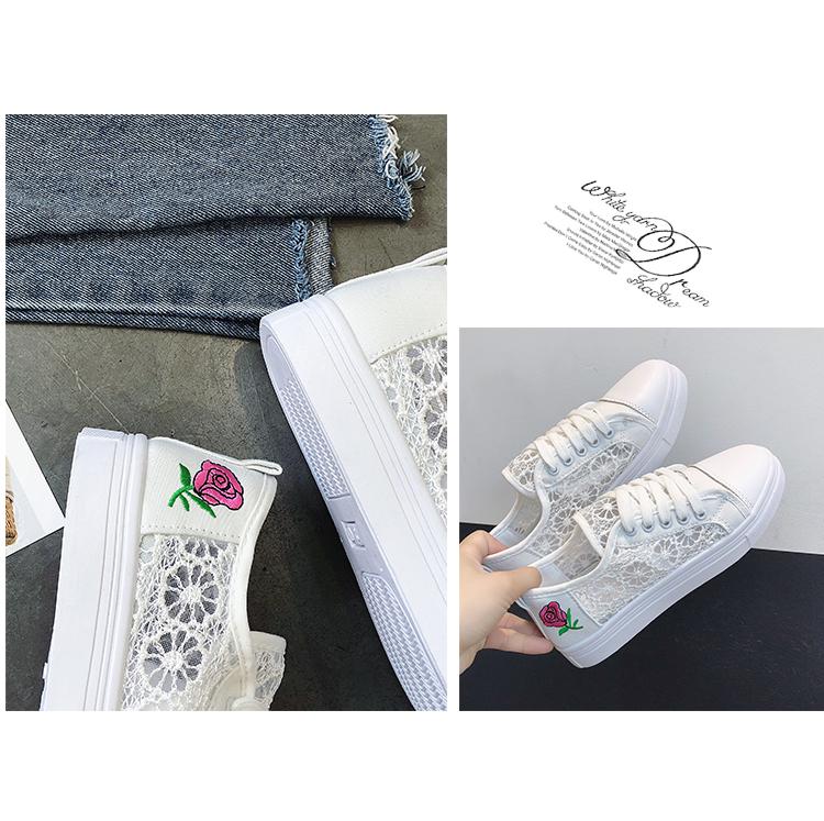 Кроссовки, женская модная дышащая летняя повседневная обувь на платформе, кружевная обувь для отдыха на плоской подошве, белая парусиновая женская обувь из вулканизированной ткани