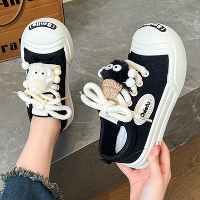 Модные новые туфли на толстой подошве с круглым носком, милые декоративные кеды из дышащей сетки, удобная и универсальная повседневная спортивная обувь