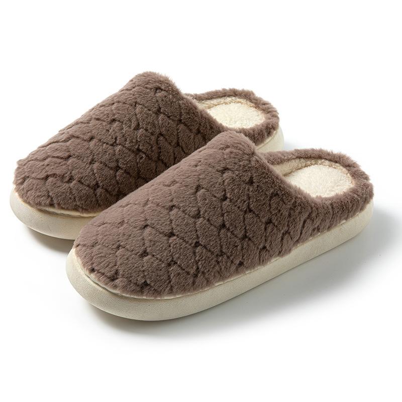 Fashion Winter Thin Household Bedroom Cotton Slipper Warm Furry Men Women Shoes Indoor Slippers Warm Plush Home Slipper Ladies Flip Flop