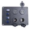 4-клавишный кулисный переключатель, панель 3.1A, двойной USB-разъем для автомобильного зарядного устройства, розетка, светодиодный вольтметр для морского грузовика на колесах