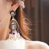 Fashion Vintage Tassel Earrings Inlaid Rhinestones Long Tassels Dangle Earrings Dinner Party