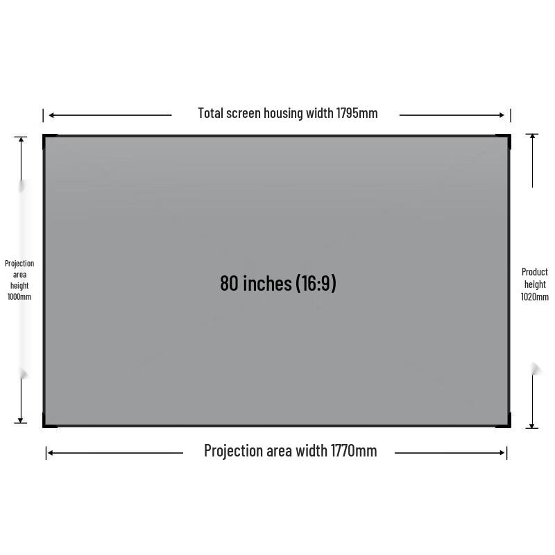 Deli 80-inch 16:9 Fixed Frame Projector Screen
