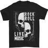 Мужская футболка Rock N Roll Live Music Skull Guitar 100% Хлопок