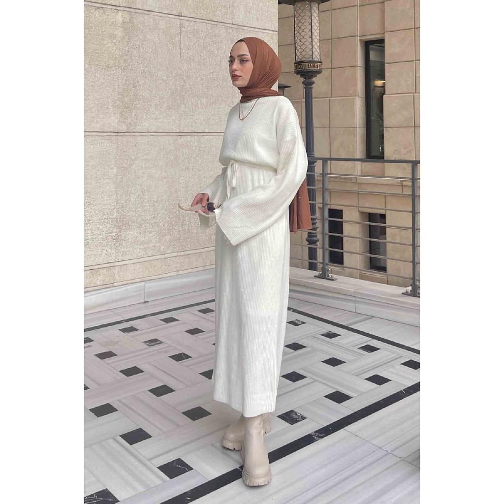 10numberamoda Женское длинное вязаное платье с рукавами «летучая мышь» бордово-красное