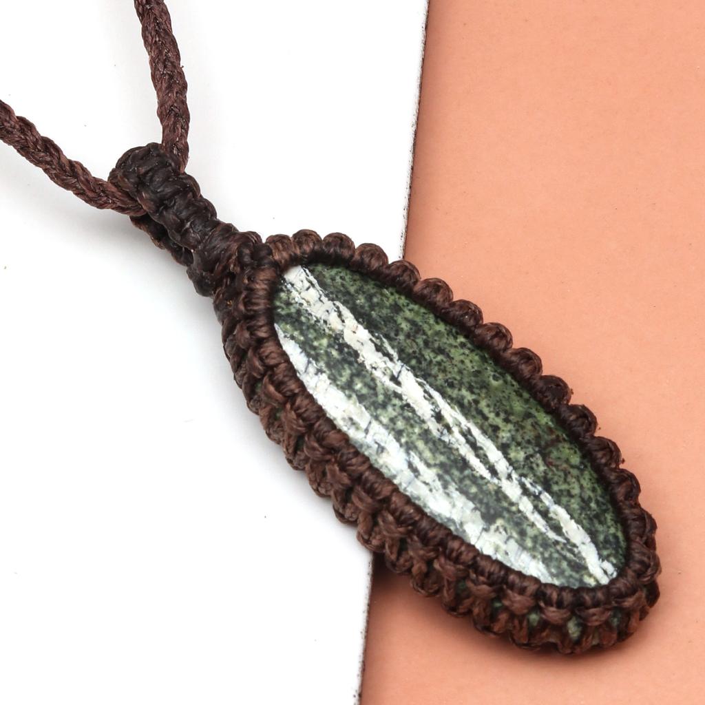 Ожерелье с драгоценными камнями, ювелирные изделия из зебры, яшмы, макраме, нить ручной работы, 20-36 дюймов, унисекс