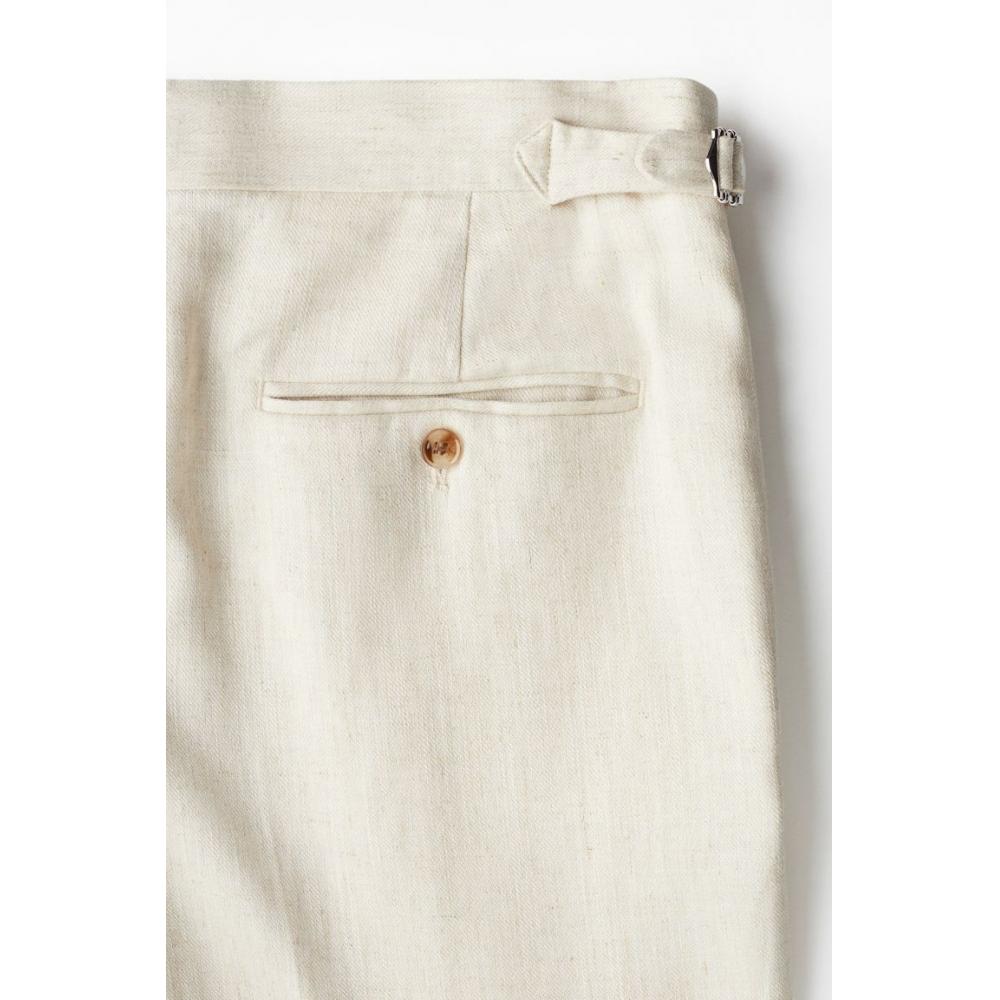 H M Linen Blend Suit Pants Regular Fit ligHt Beige