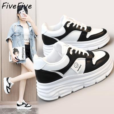 FiveFive/женские кроссовки, повседневные кроссовки на платформе, белые туфли на каблуке, осенняя дышащая женская обувь на танкетке, увеличивающая рост