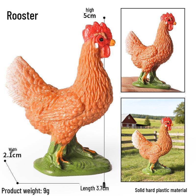 Wild Animal Model Toy Set: Swan, Lion Head, Goose