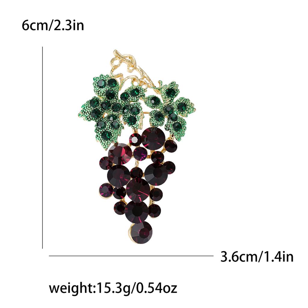 Fashion Rhinestone Grape Brooch High-End Temperament Simple Apparel Accessories Coat Suit Pin Brooch