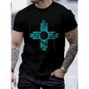 New Mexico Zia Symbol Distressed T-Shirt 100% Cotton Graphic