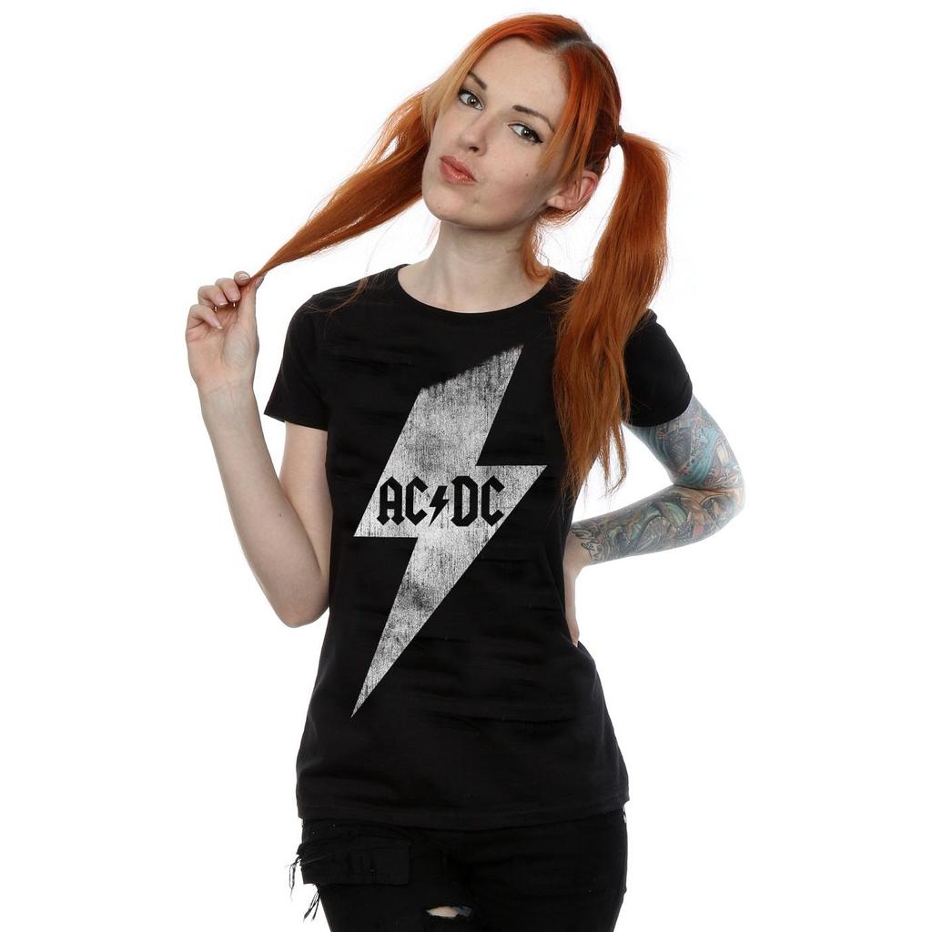 AC/DC Womens/Ladies Lightning Bolt Cotton T-Shirt