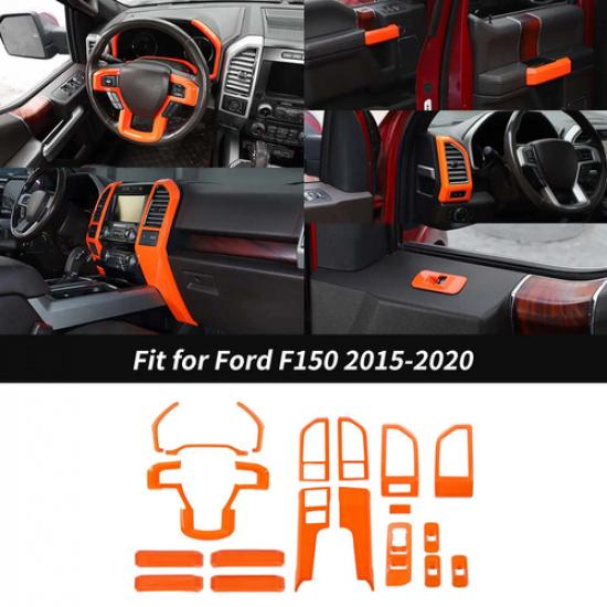 Orange Car Exterior Interior Full Trim Covers for Ford F150 15-20 Accessories