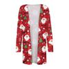 Christmas Women's Fashion Casual Printed Long Sleeve Mid-Length Cardigan Jacket