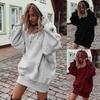 Fashion Trend Ladies Solid Color Loose Long Sleeve Thickened Hoodie Woman