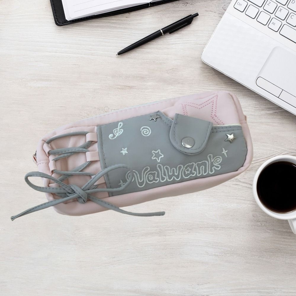 Large Capacity Korean Stationery Bag Desktop Storage Cartoon Pencil Bag Large Ins Pen Bag School