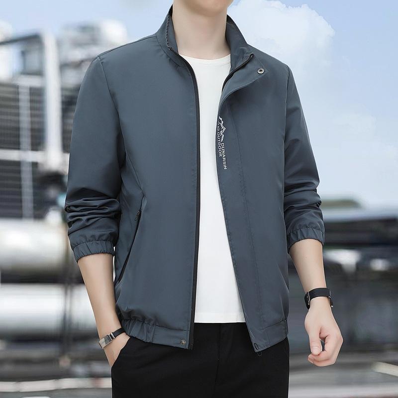 Осенне-зимняя мужская куртка корейской версии модного воротника-стойки, универсальная повседневная свободная куртка и одежда