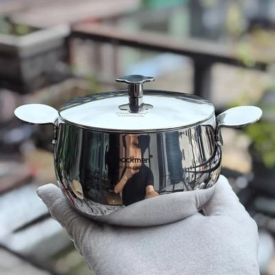 Мини-молочник из пищевой нержавеющей стали с двумя ушками, трехслойный, стальной, для еды, маленький, симпатичный, для тушения горячего молока, кухонные принадлежности