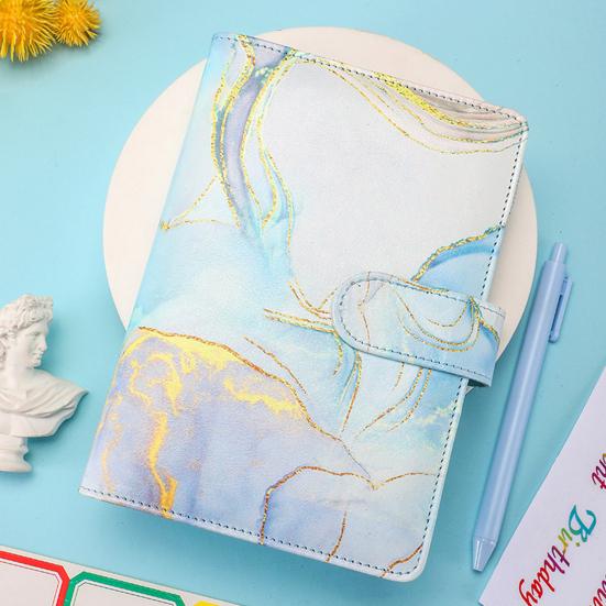 Блокнот-планировщик бюджета, полезный с наклейками и линейками, сумки на молнии, цветной органайзер формата А6 с мрамором, органайзер для денег, переплет книг для школы