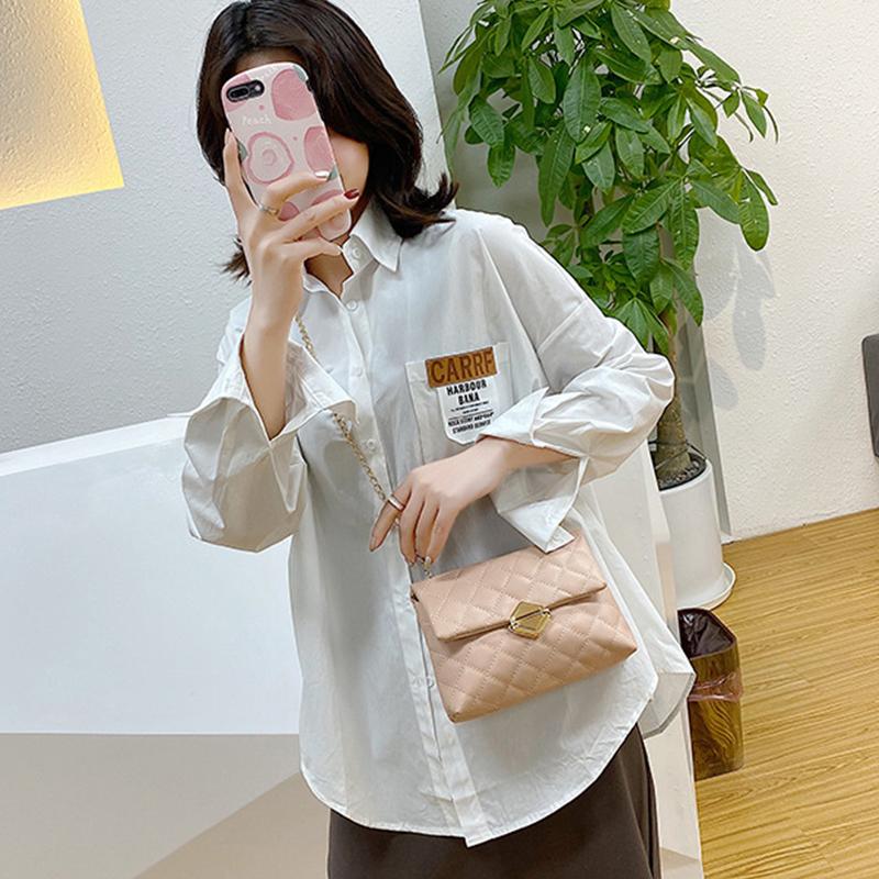 Diamond Lattice Shoulder Bag For Women Pu Leather Flap Crossbody Bag Female Luxury Chain Messenger Pack Handbag And Purse Quality