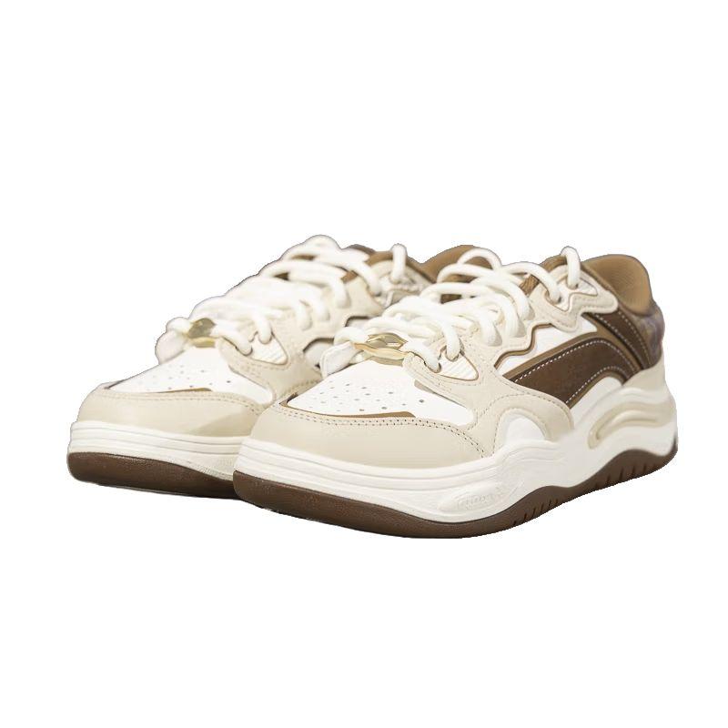Li Ning Повседневные Модные Универсальные Нескользящие Прочные Низкие Кеды Женские кроссовки Молочно-белые AGCV008-2